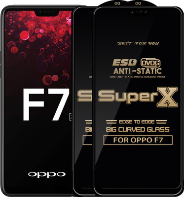 Qyist Edge To Edge Tempered Glass for OPPO F7(Pack of 2)