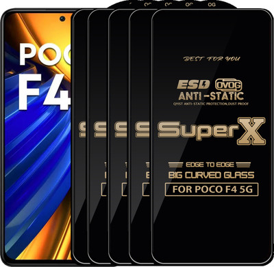 Qyist Edge To Edge Tempered Glass for POCO F4 5G(Pack of 5)