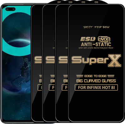 Qyist Edge To Edge Tempered Glass for INFINIX HOT 8I(Pack of 4)