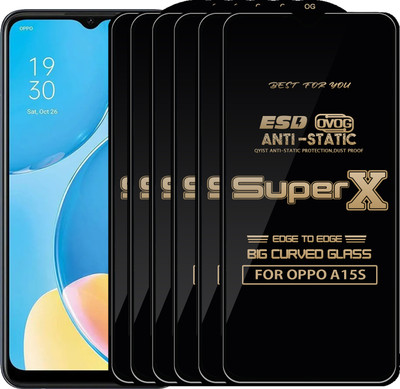 Qyist Edge To Edge Tempered Glass for OPPO A15S(Pack of 6)