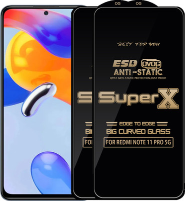 Qyist Edge To Edge Tempered Glass for REDMI NOTE 11 PRO 5G(Pack of 2)