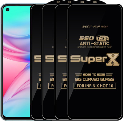Qyist Edge To Edge Tempered Glass for INFINIX HOT 10(Pack of 4)
