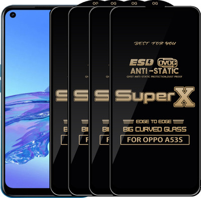 Qyist Edge To Edge Tempered Glass for OPPO A53S(Pack of 4)