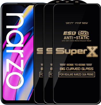 Qyist Edge To Edge Tempered Glass for REALME NARZO 50A PRIME(Pack of 3)