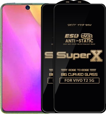 Qyist Edge To Edge Tempered Glass for VIVO T2 5G(Pack of 2)