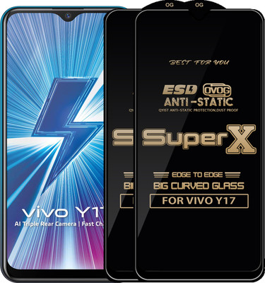 Qyist Edge To Edge Tempered Glass for VIVO Y17(Pack of 2)