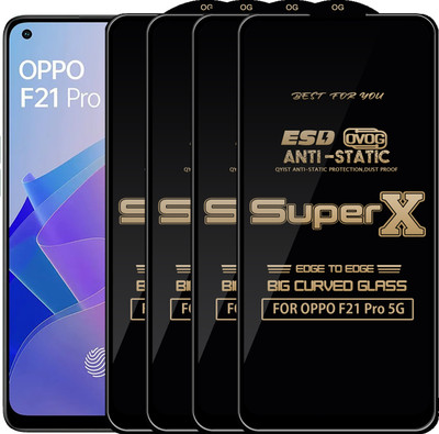 Qyist Edge To Edge Tempered Glass for OPPO F21 Pro 5G(Pack of 4)