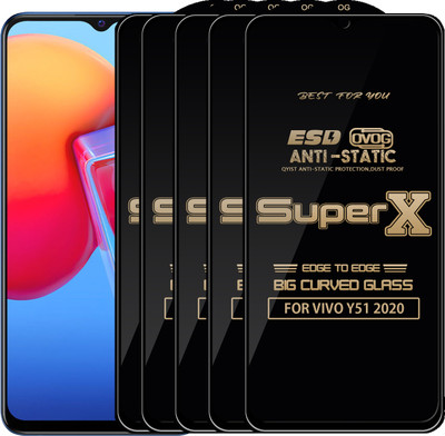 Qyist Edge To Edge Tempered Glass for VIVO Y51 2020(Pack of 5)