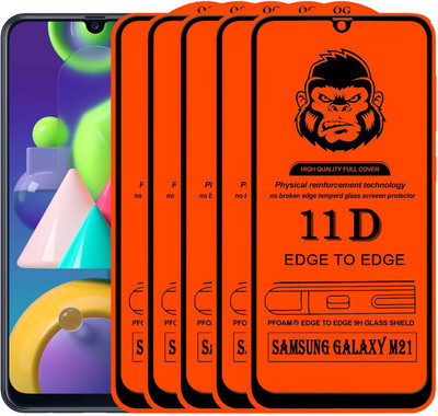 Xester Edge To Edge Tempered Glass for SAMSUNG GALAXY M21(Pack of 5)