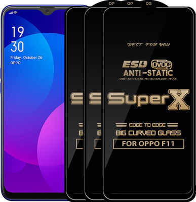 Qyist Edge To Edge Tempered Glass for OPPO F11(Pack of 3)