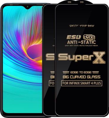 Qyist Edge To Edge Tempered Glass for INFINIX SMART 4 PLUS(Pack of 2)