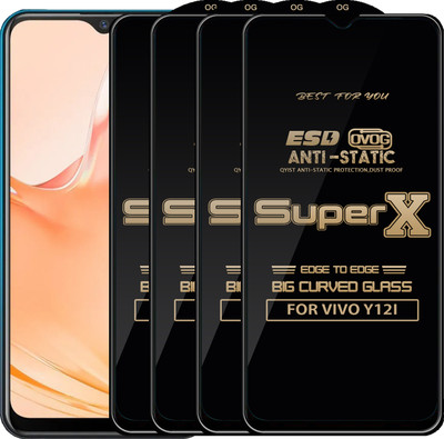 Qyist Edge To Edge Tempered Glass for VIVO Y12I(Pack of 4)