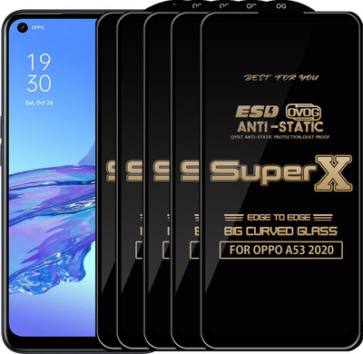 Qyist Edge To Edge Tempered Glass for OPPO A53 2020(Pack of 5)