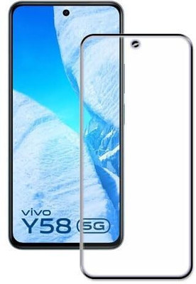 YOUTH MOBI Edge To Edge Tempered Glass for Vivo Y58 5G (Black) With Easy Installation kit(Pack of 1)