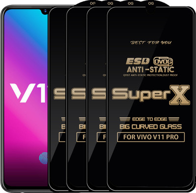 Qyist Edge To Edge Tempered Glass for Vivo V11 Pro(Pack of 4)