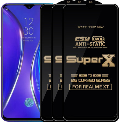 Qyist Edge To Edge Tempered Glass for Realme XT(Pack of 3)