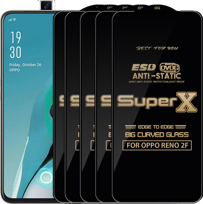 Qyist Edge To Edge Tempered Glass for Oppo Reno2 F(Pack of 5)