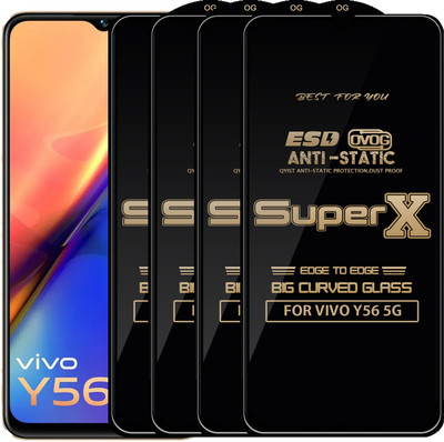 Qyist Edge To Edge Tempered Glass for VIVO Y56 5G(Pack of 4)