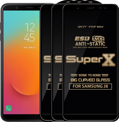 Qyist Edge To Edge Tempered Glass for Samsung Galaxy J8(Pack of 3)