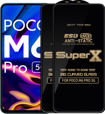 Qyist Edge To Edge Tempered Glass for POCO M6 PRO 5G(Pack of 2)