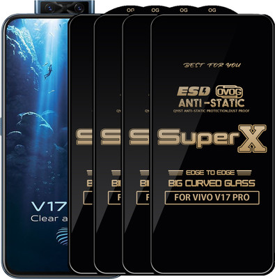 Qyist Edge To Edge Tempered Glass for VIVO V17 PRO(Pack of 4)