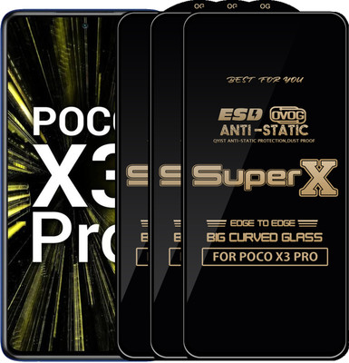Qyist Edge To Edge Tempered Glass for POCO X3 PRO(Pack of 3)