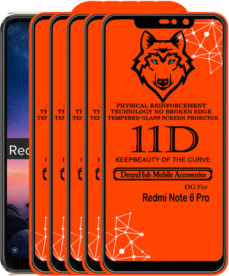 CRodible Edge To Edge Tempered Glass for Mi Redmi Note 6 Pro(Pack of 5)