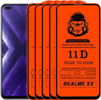Xester Edge To Edge Tempered Glass for REALME X3(Pack of 5)