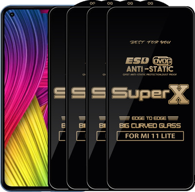 Qyist Edge To Edge Tempered Glass for MI 11 LITE(Pack of 4)