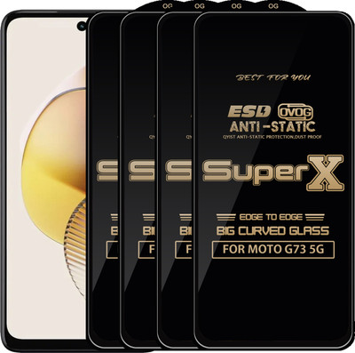 Qyist Edge To Edge Tempered Glass for MOTO G73 5G(Pack of 4)