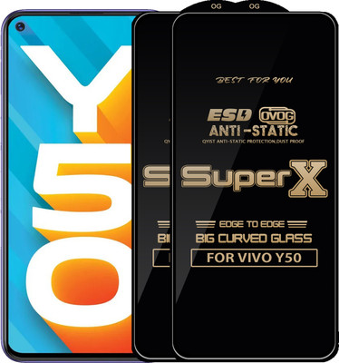 Qyist Edge To Edge Tempered Glass for VIVO Y50(Pack of 2)