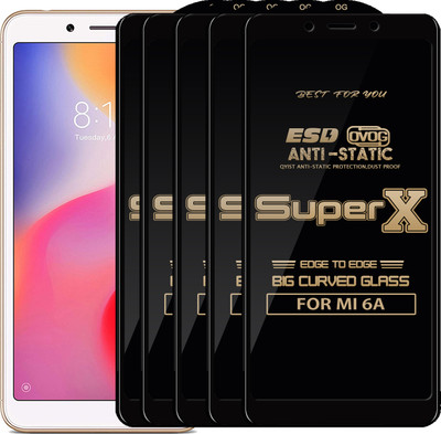 Qyist Edge To Edge Tempered Glass for Mi Redmi 6A(Pack of 5)