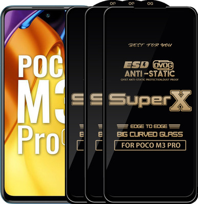 Qyist Edge To Edge Tempered Glass for POCO M3 PRO(Pack of 3)