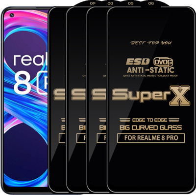 Qyist Edge To Edge Tempered Glass for REALME 8 PRO(Pack of 4)