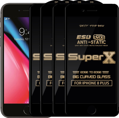 Qyist Edge To Edge Tempered Glass for Apple iPhone 8 Plus(Pack of 4)