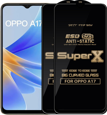 Qyist Edge To Edge Tempered Glass for OPPO A17(Pack of 2)
