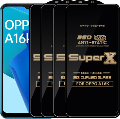 Qyist Edge To Edge Tempered Glass for OPPO A16K(Pack of 4)