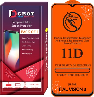 Dgeot Edge To Edge Tempered Glass for Itel Vision 3 4G(Pack of 1)