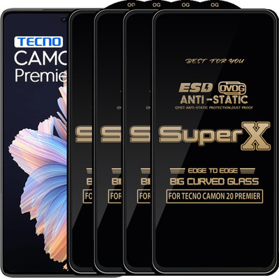Qyist Edge To Edge Tempered Glass for TECNO CAMON 20 PREMIER(Pack of 4)