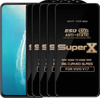 Qyist Edge To Edge Tempered Glass for VIVO V17(Pack of 5)