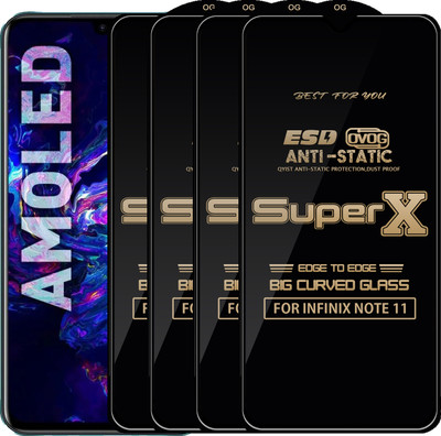 Qyist Edge To Edge Tempered Glass for INFINIX NOTE 11(Pack of 4)