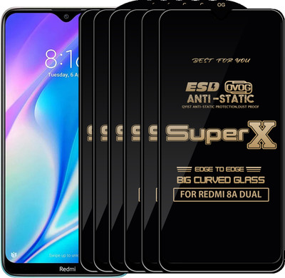 Qyist Edge To Edge Tempered Glass for REDMI 8A DUAL(Pack of 6)