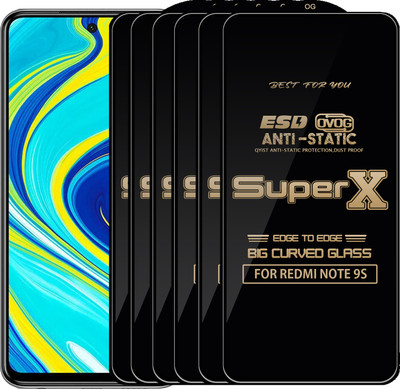Qyist Edge To Edge Tempered Glass for REDMI NOTE 9S(Pack of 6)
