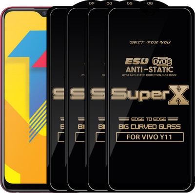 Qyist Edge To Edge Tempered Glass for VIVO Y11(Pack of 4)