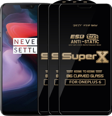 Qyist Edge To Edge Tempered Glass for OnePlus 6(Pack of 3)