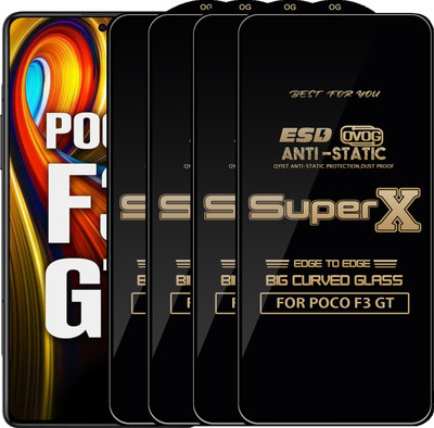 Qyist Edge To Edge Tempered Glass for POCO F3 GT(Pack of 4)