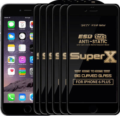 Qyist Edge To Edge Tempered Glass for Apple iPhone 6 Plus(Pack of 6)