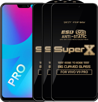Qyist Edge To Edge Tempered Glass for VIVO V9 PRO(Pack of 3)