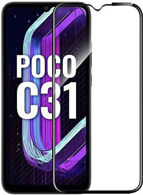 EITANSHA CREATION Edge To Edge Tempered Glass for POCO C31(Pack of 1)