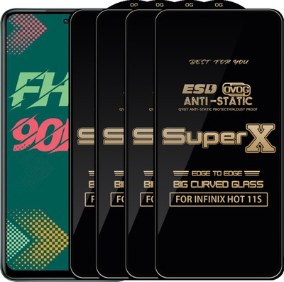 Qyist Edge To Edge Tempered Glass for INFINIX HOT 11S(Pack of 4)